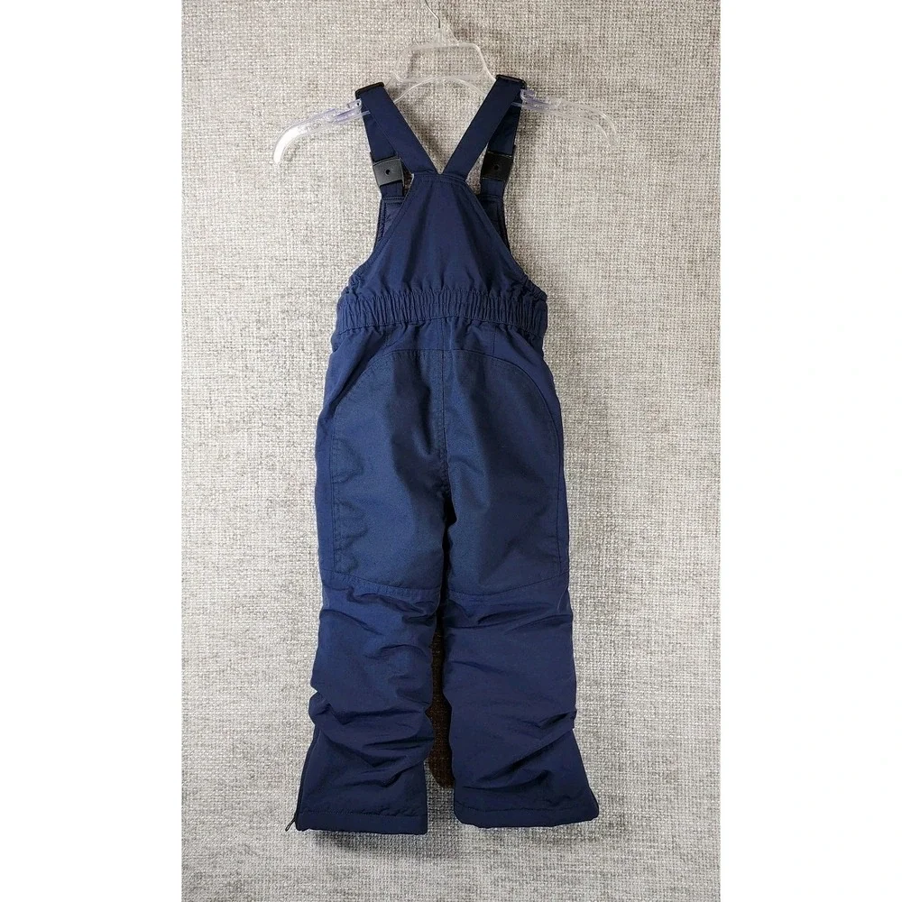 Lands' End Squall Snow Pants Bibs Youth 5 Navy Blue Reinforced Iron Knees & Seat
